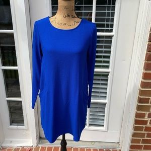 ***SOLD***. Eclair Cobalt blue long sleeve tunic dress with pockets